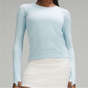 LULULEMON Athletic Swiftly Tech 2.0 Race Length Long Sleeve Top Blue 4